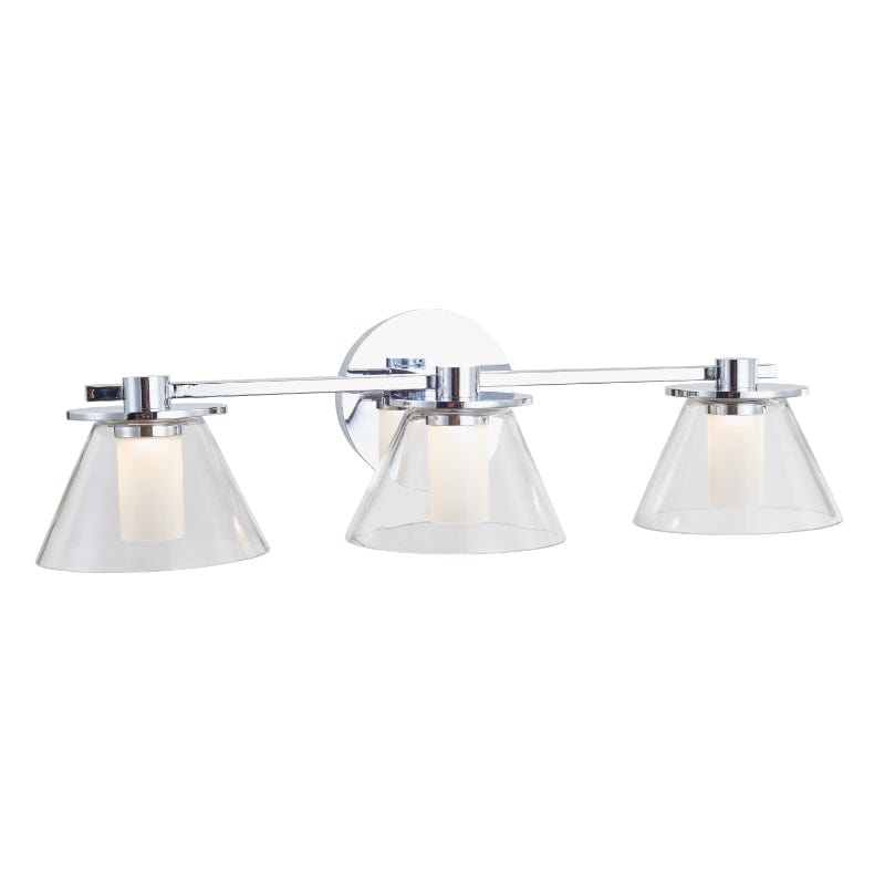 Abra Chrome Abra 3 Light Clear Glass Cones with Opal Glass Diffuser 20127WV