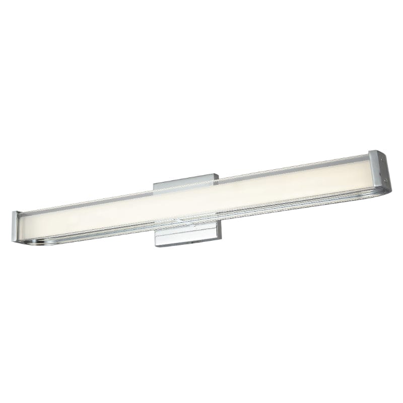 Abra Chrome Abra Curved Metal Vanity with Frosted Glass Diffuser 20133WV