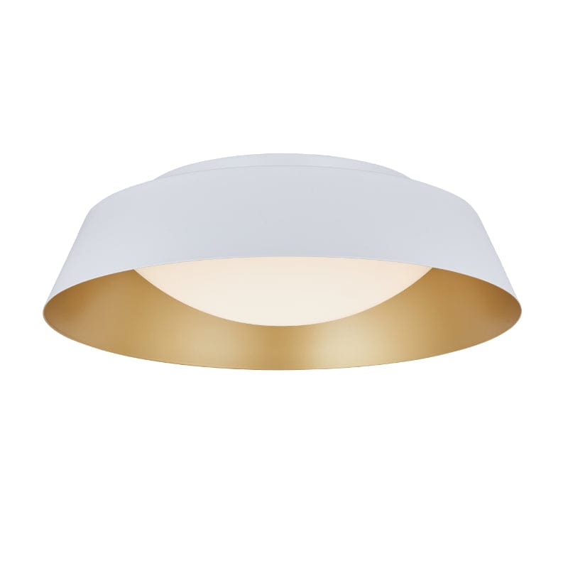 Abra Matte White with Gold Inner Abra 18" 3CCK Flared Metal Frame with Opal Glass Diffuser 30073FM