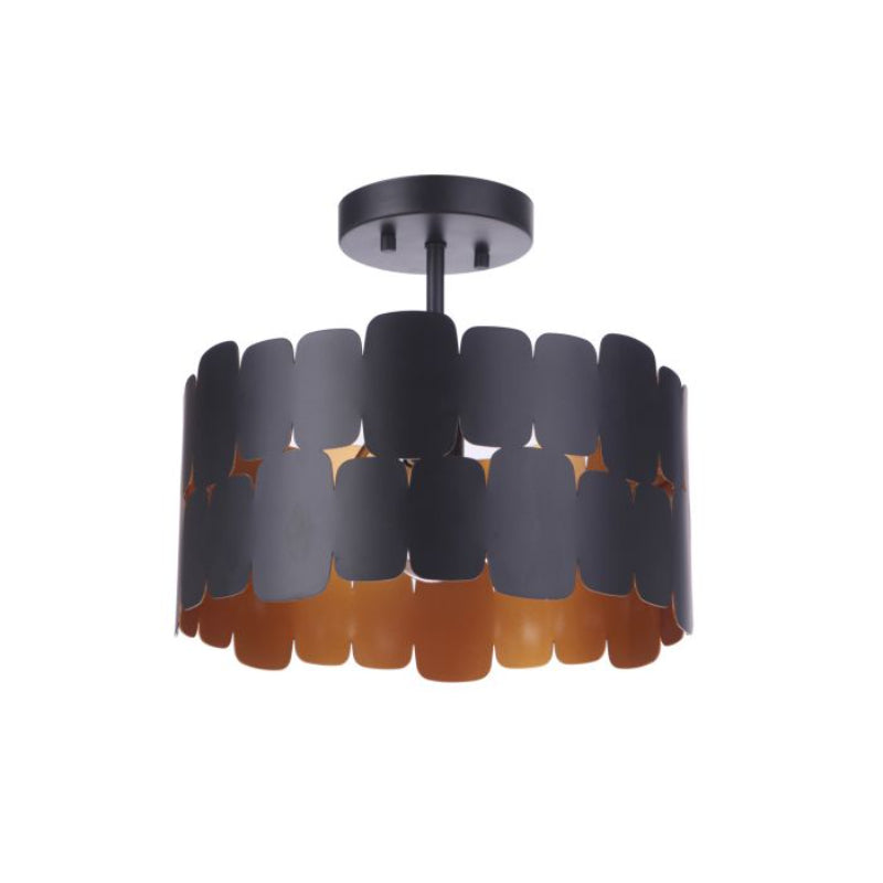 Craftmade Craftmade Sabrina 1 Light Convertible Semi Flush in Flat Black/Gold Luster 56651-FBGLR