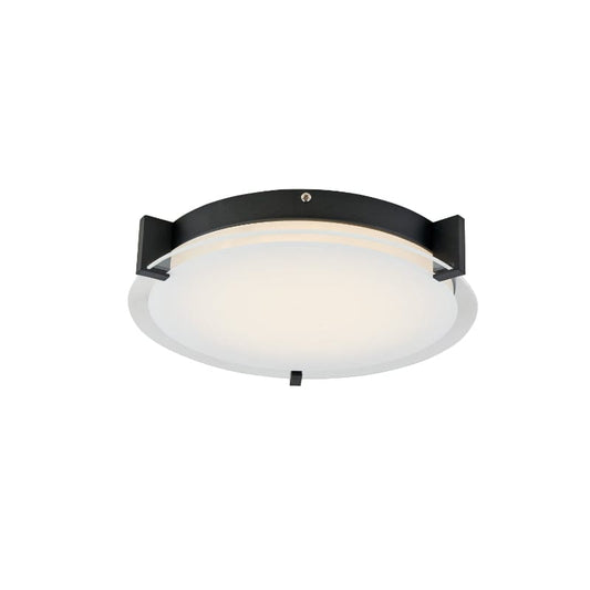 Abra Black Abra Flat Round Glass Low Profile Flushmount 30010FM