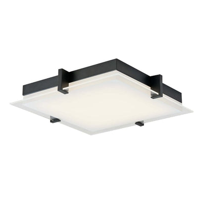 Abra Black Abra Flat Square Glass Low profile Flushmount 30013FM