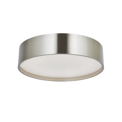 Abra Brushed Nickel Abra 10" 3CCK Metal Cylinder and Frosted Glass Flushmount 30026FM