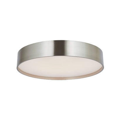 Abra Brushed Nickel Abra 14" 3CCK Metal Cylinder and Frosted Glass Flushmount 30027FM