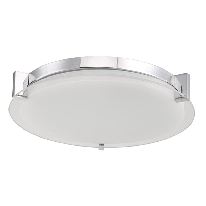 Abra Brushed Nickel Abra Flat Round Glass Low profile Flushmount 30011FM