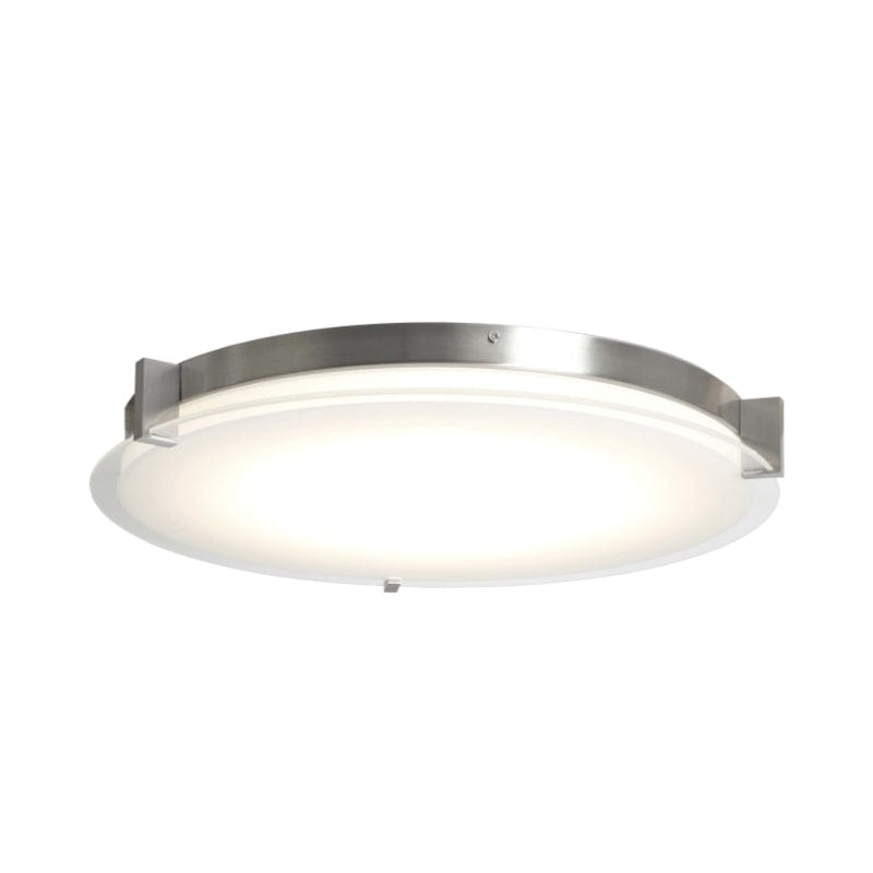 Abra Brushed Nickel Abra Flat Round Glass Low profile Flushmount 30018FM