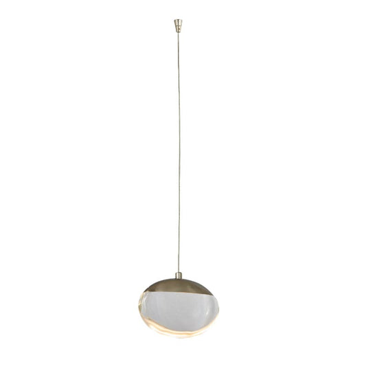 Abra Brushed Nickel Abra Teardrop Crystal Glass Pendant Includes 120" Cord and Uni-Jack Plug 10060PN