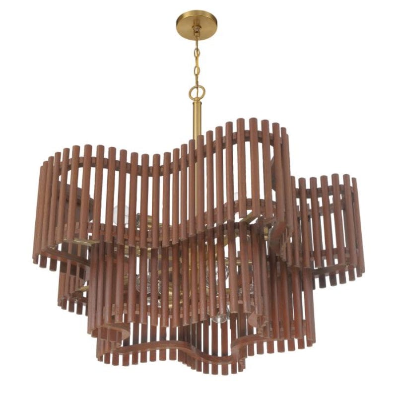 Craftmade Craftmade Freeform 10 Light Chandelier in Satin Brass/Walnut 58410-SBWAL