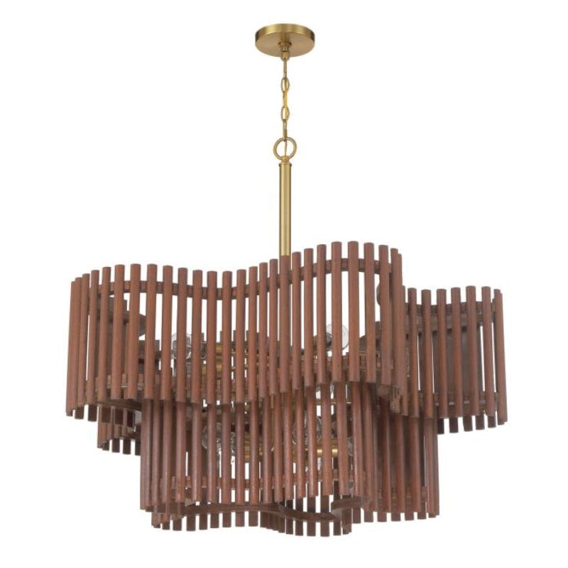 Craftmade Craftmade Freeform 10 Light Chandelier in Satin Brass/Walnut 58410-SBWAL