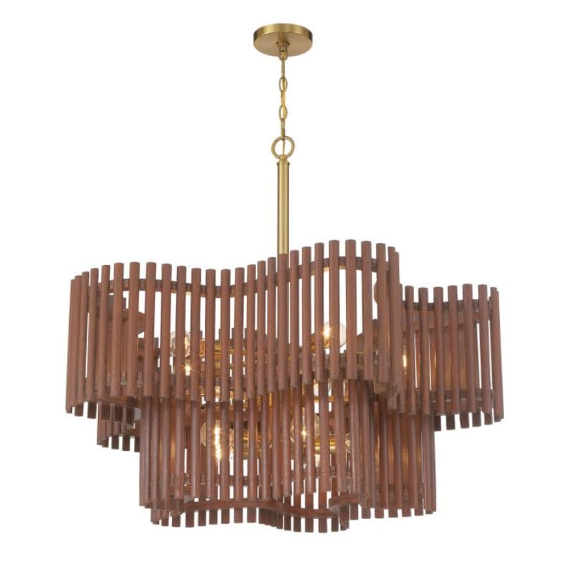 Craftmade Craftmade Freeform 10 Light Chandelier in Satin Brass/Walnut 58410-SBWAL