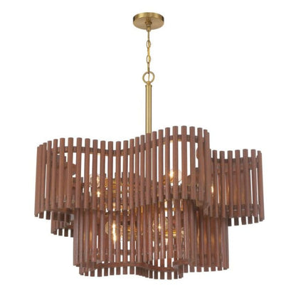 Craftmade Craftmade Freeform 10 Light Chandelier in Satin Brass/Walnut 58410-SBWAL