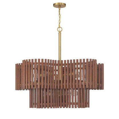 Craftmade Craftmade Freeform 10 Light Chandelier in Satin Brass/Walnut 58410-SBWAL