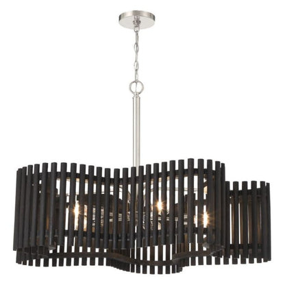 Craftmade Craftmade Freeform 5 Light Large Chandelier in Polished Nickel/Black Walnut 58426-PLNBWN