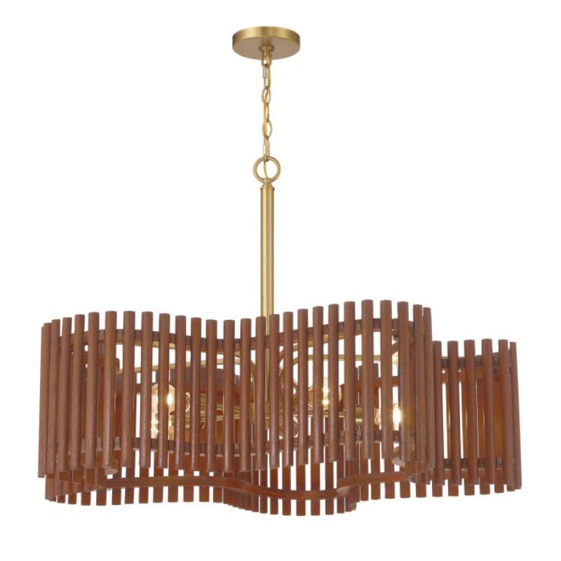 Craftmade Craftmade Freeform 5 Light Large Chandelier in Satin Brass/Walnut 58426-SBWAL