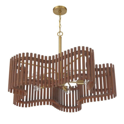 Craftmade Craftmade Freeform 5 Light Large Chandelier in Satin Brass/Walnut 58426-SBWAL