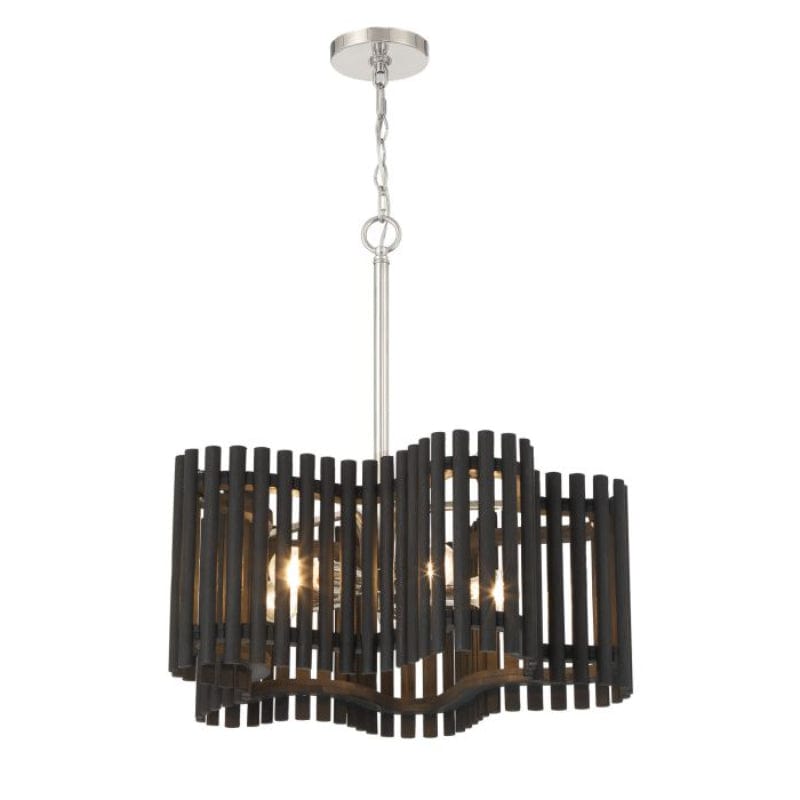 Craftmade Craftmade Freeform 5 Light Medium Chandelier in Polished Nickel/Black Walnut 58425-PLNBWN