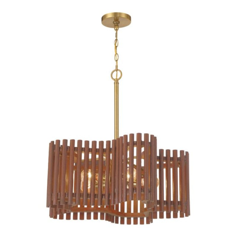 Craftmade Craftmade Freeform 5 Light Medium Chandelier in Satin Brass/Walnut 58425-SBWAL