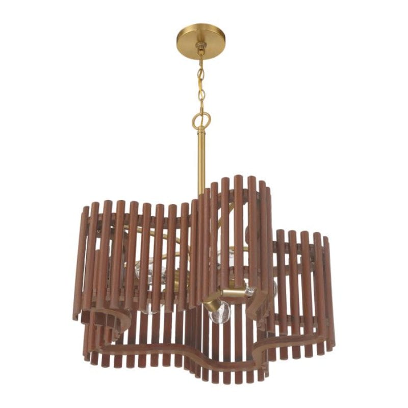 Craftmade Craftmade Freeform 5 Light Medium Chandelier in Satin Brass/Walnut 58425-SBWAL