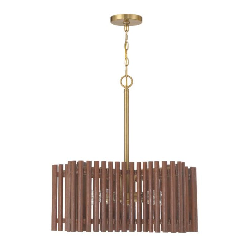 Craftmade Craftmade Freeform 5 Light Medium Chandelier in Satin Brass/Walnut 58425-SBWAL